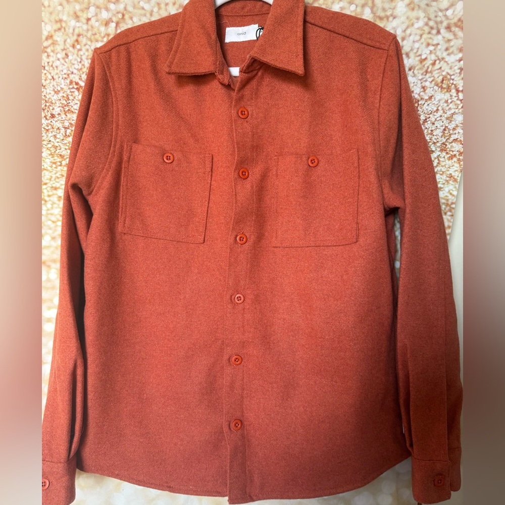 NWT Onia Casual Orange Button Down Shirt